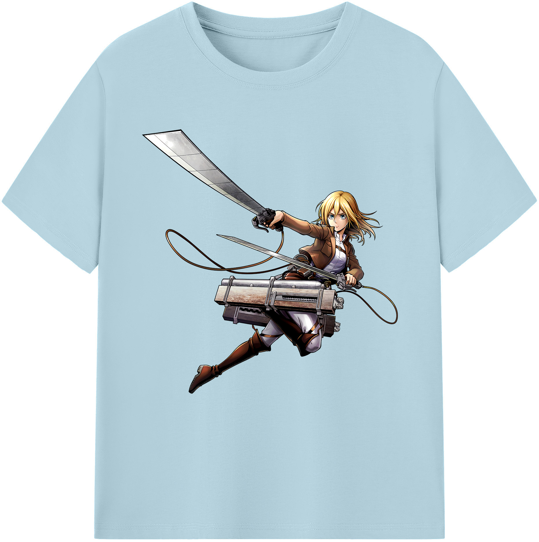 （画像用） 進撃の巨人 クリスタ·レンズ Attack on Titan Christa Lenz 綿100％半袖Tシャツ（フロントプリント）